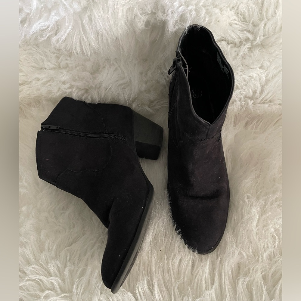 Black suede booties
